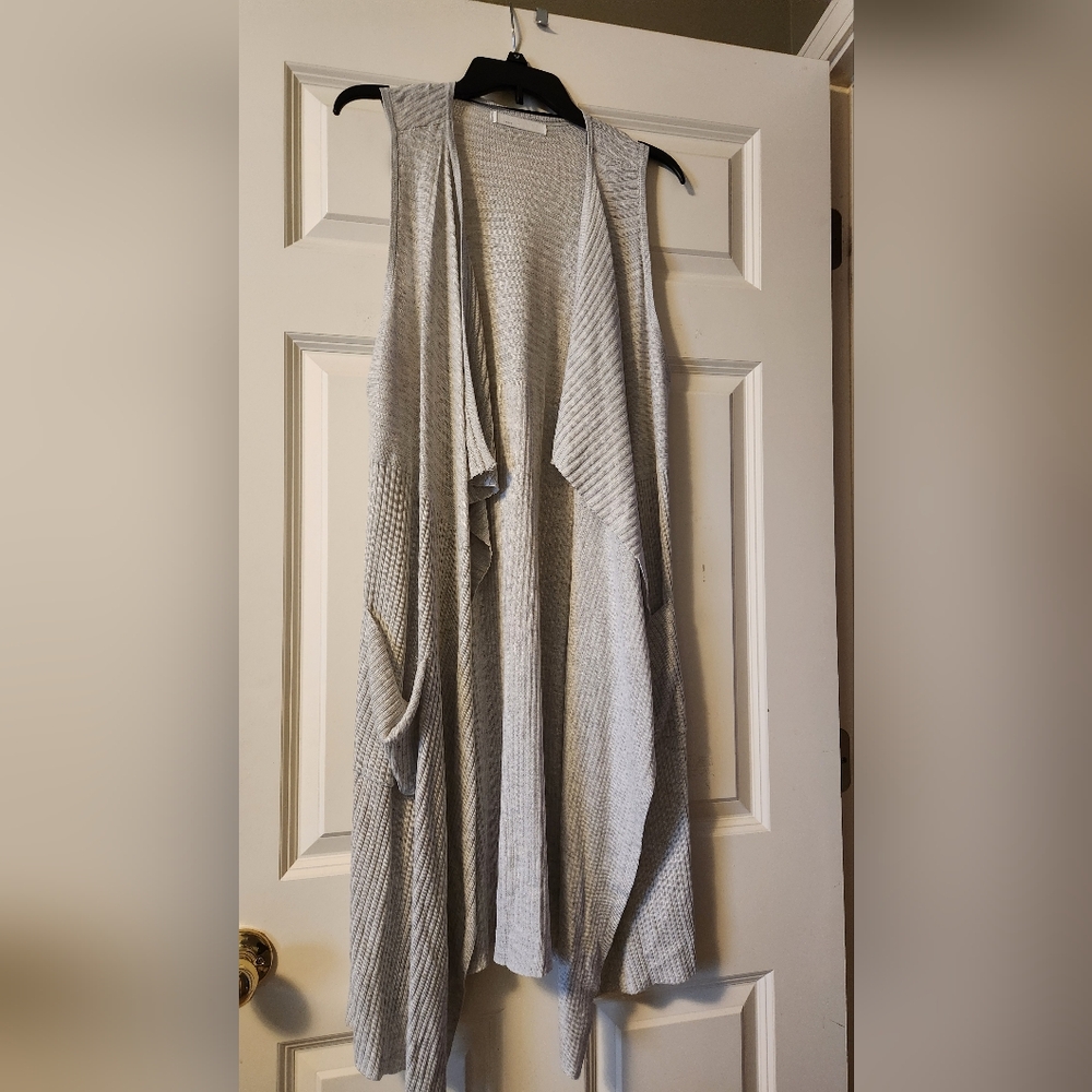 Double Zero Light Gray Women's Cardigan Vest